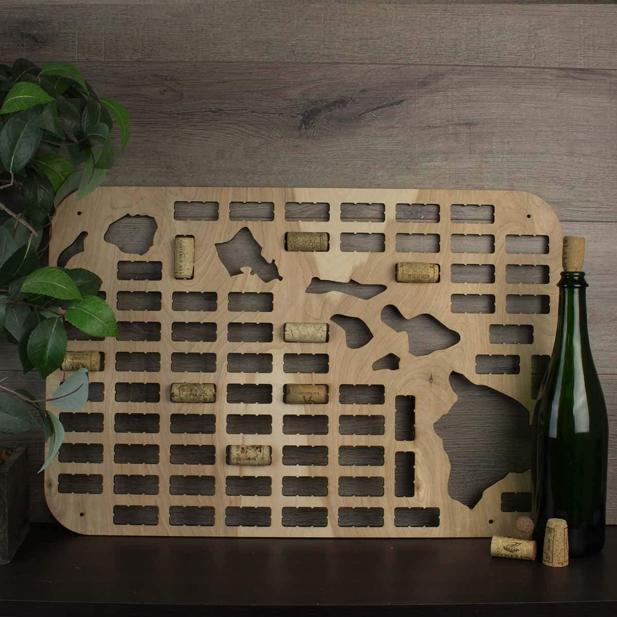Hawaii Wine Cork Map