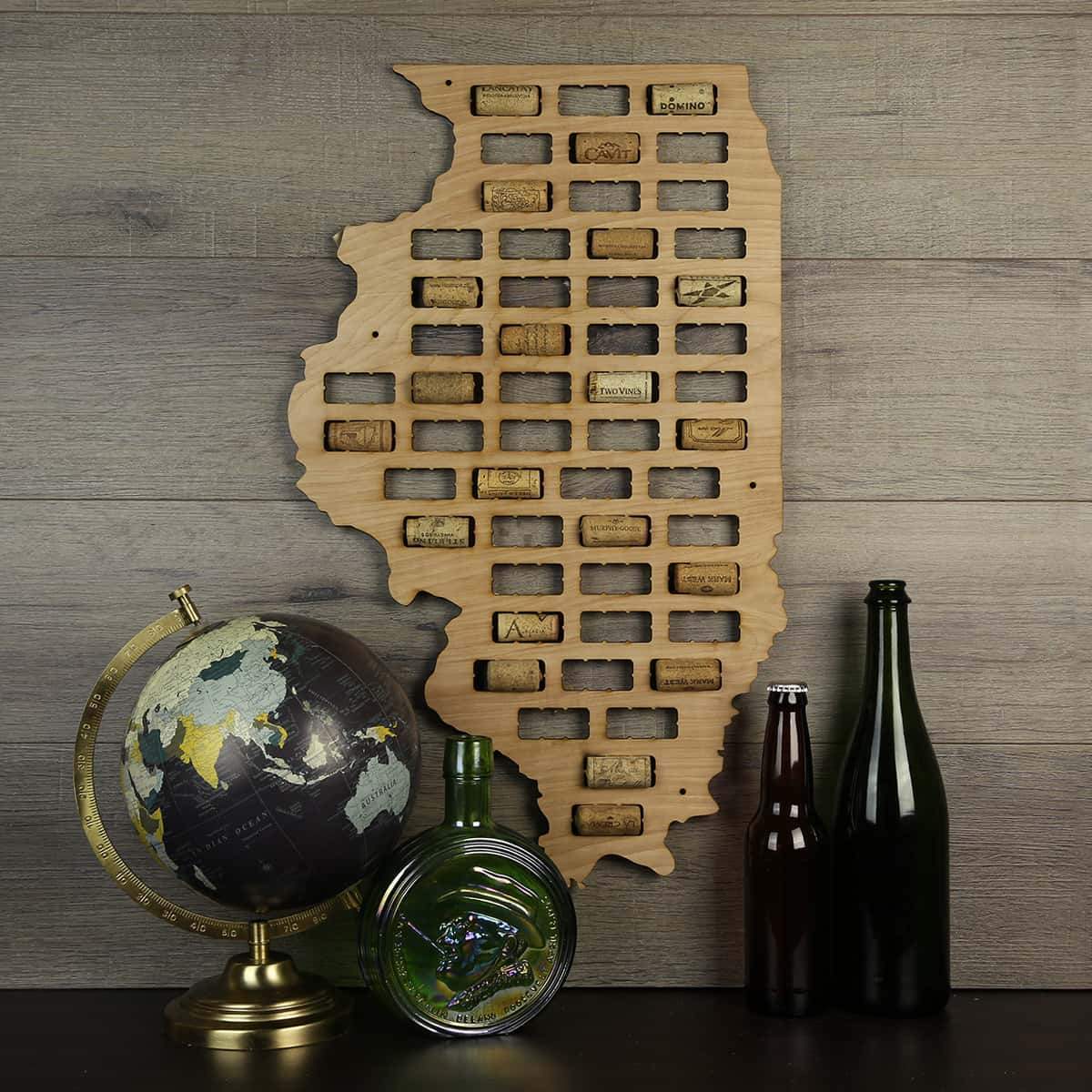 Illinois Wine Cork Map