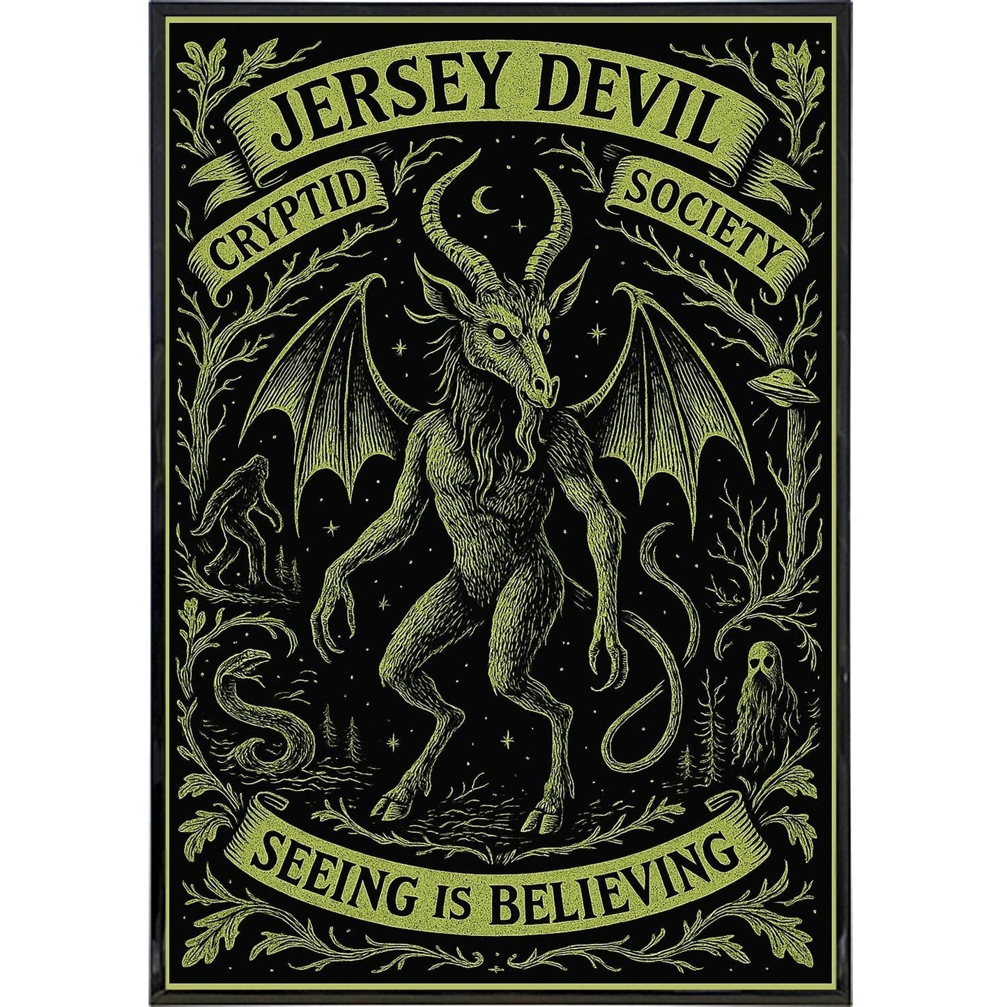 Jersey Devil Cryptid Society Poster Print