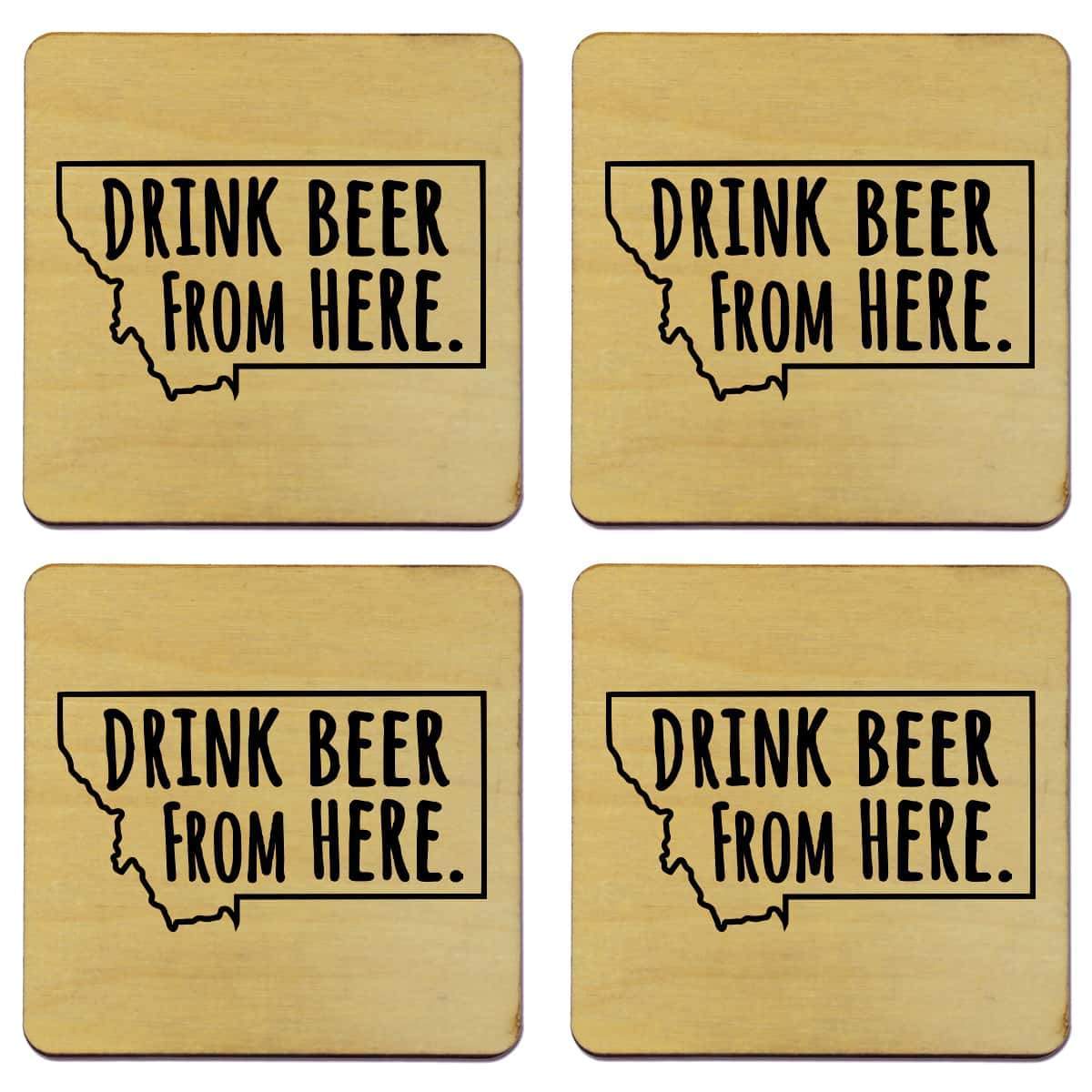 Montana Drink Beer From Here Coasters