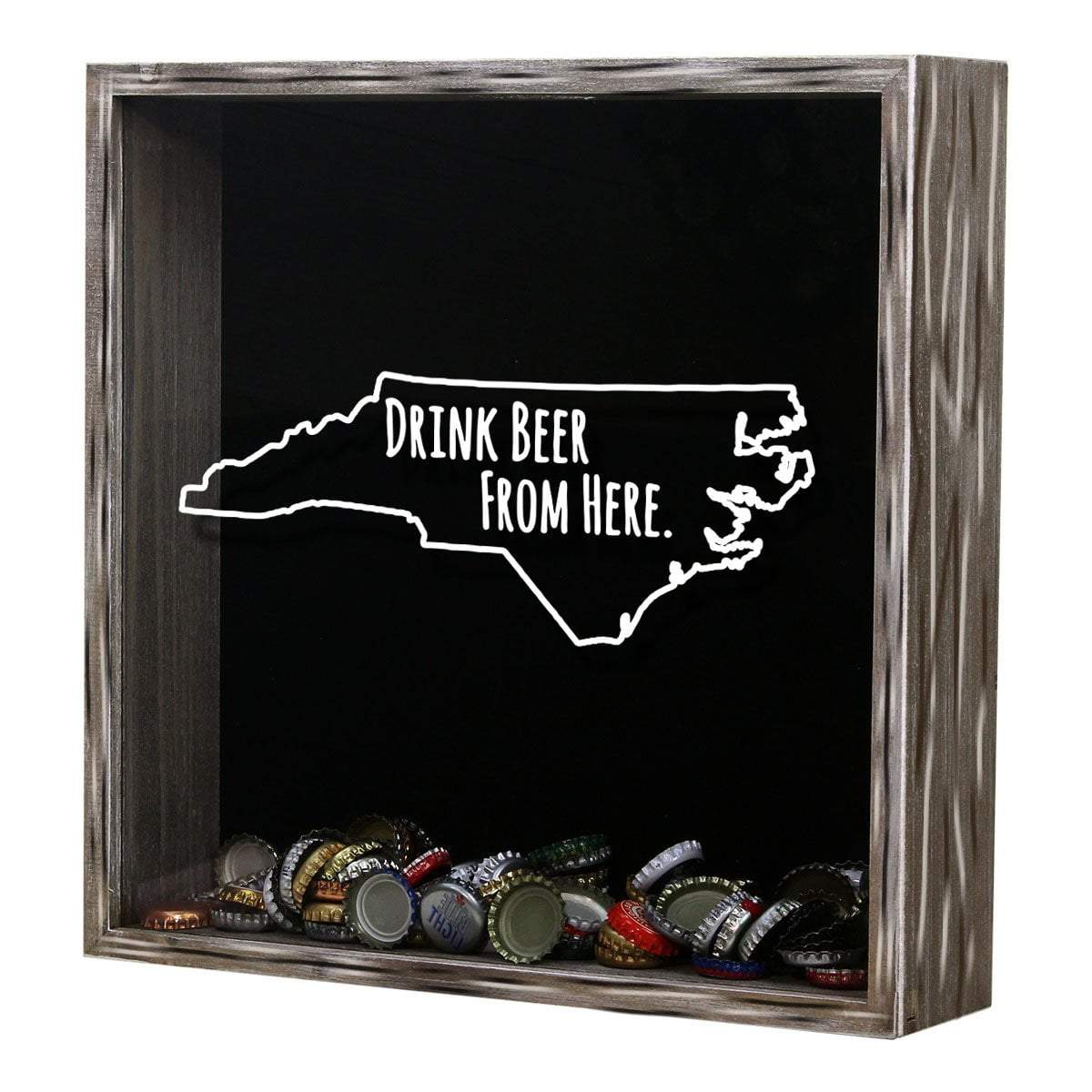 North Carolina Drink Beer From Here Beer Cap Shadow Box