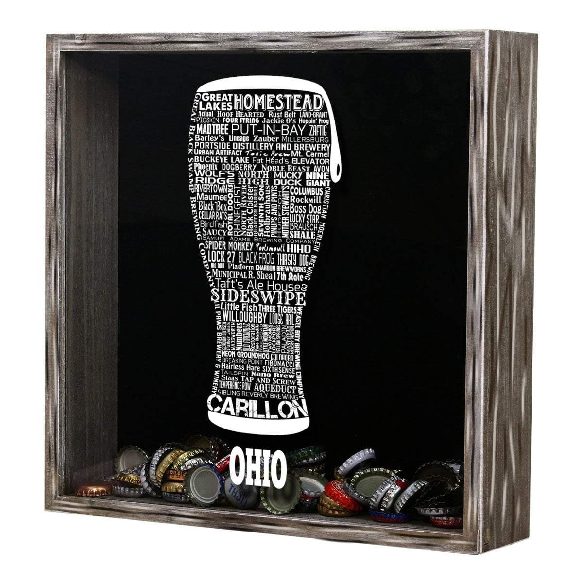 Ohio Beer Typography Shadow Box