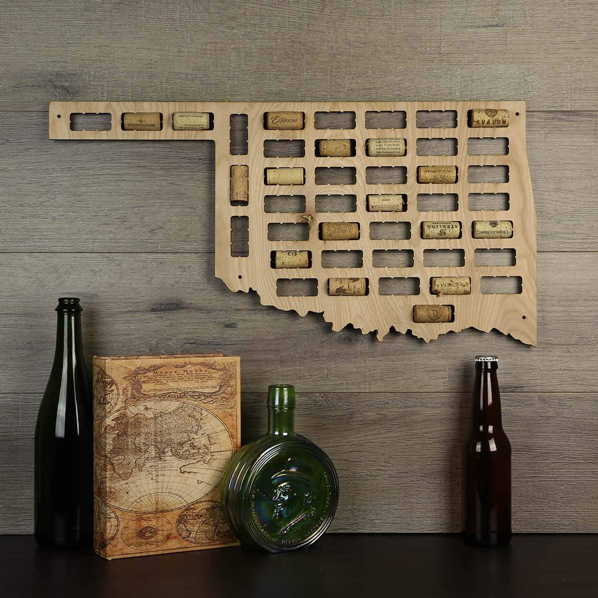 Oklahoma Wine Cork Map