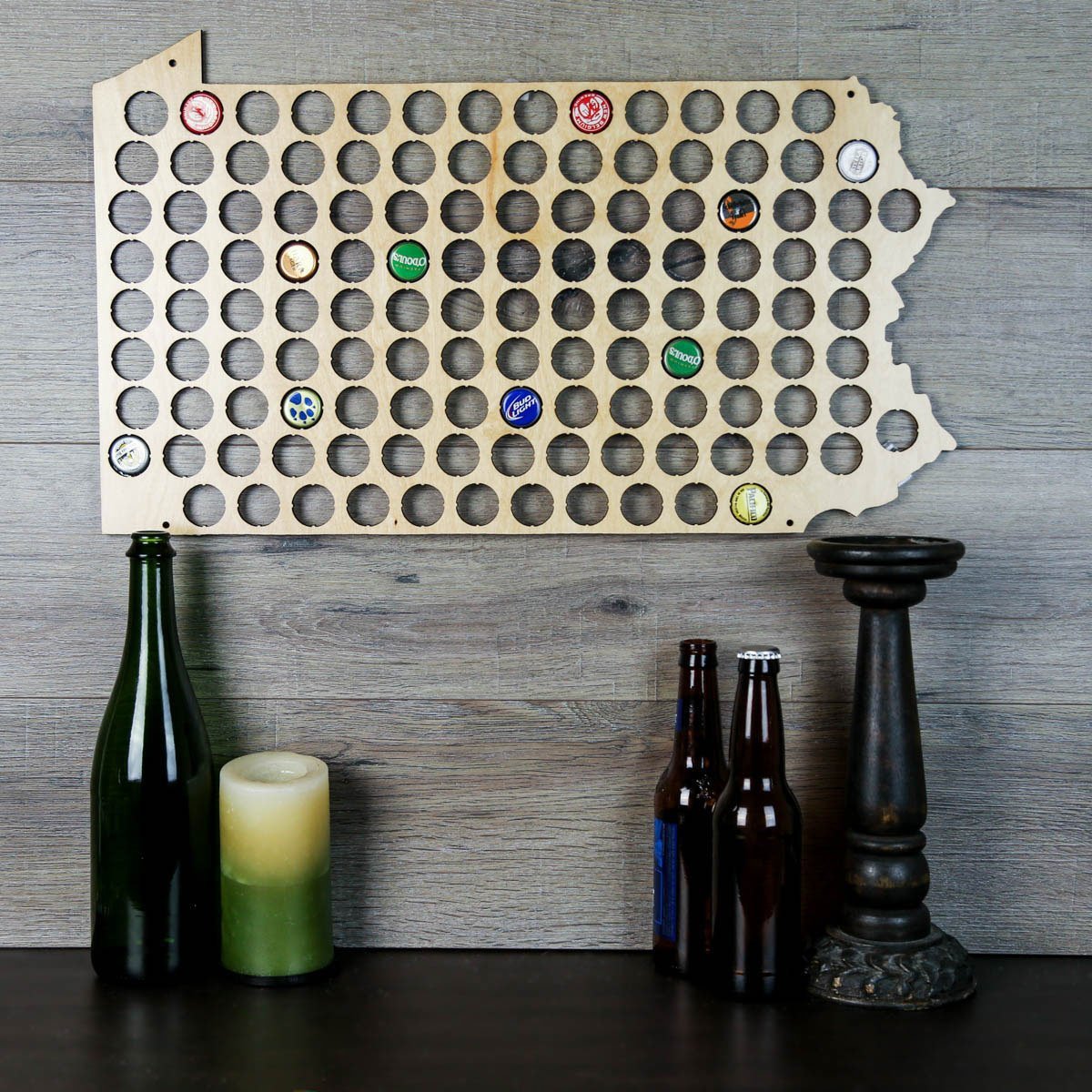 Pennsylvania Beer Cap Map