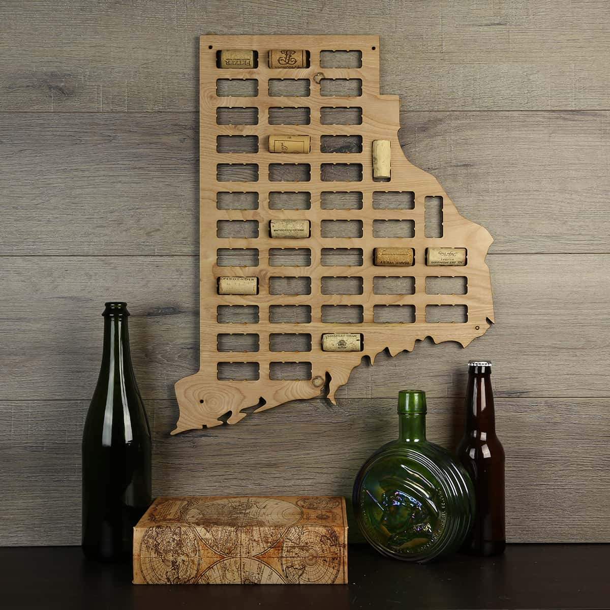 Rhode Island Wine Cork Map