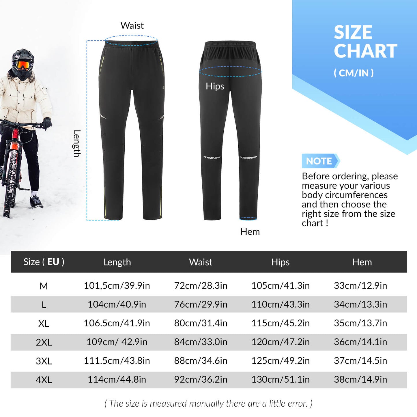 Unisex Windproof Thermal Cycling Pants
