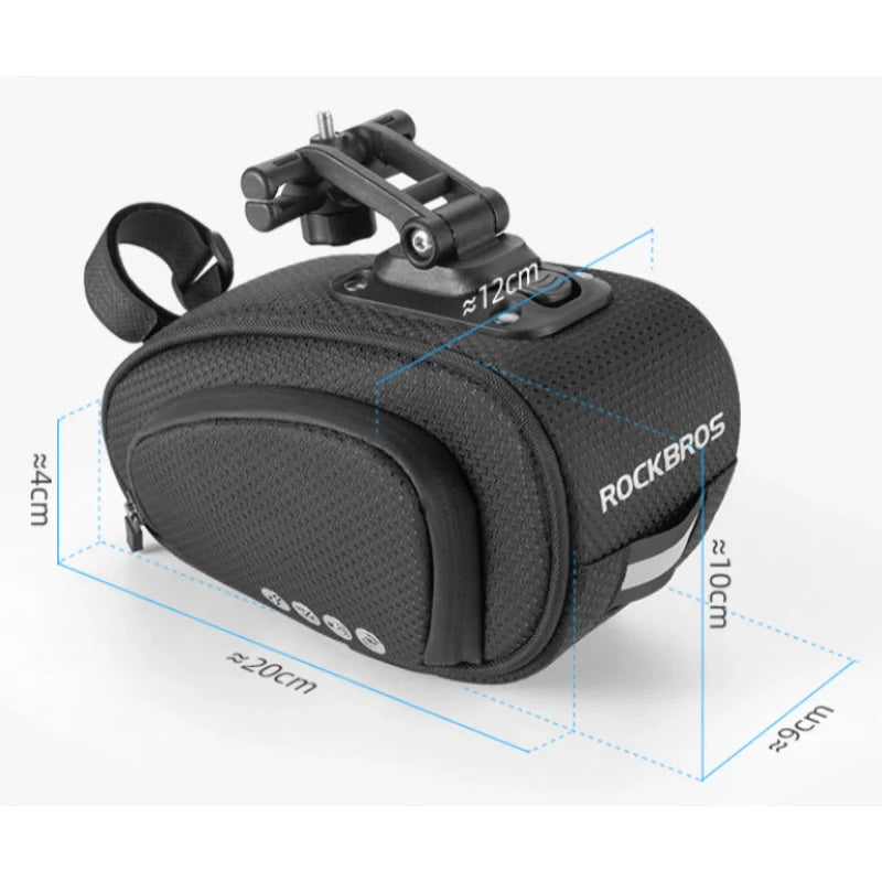 ROCKBROS Bike Saddle Bag Under Seat with Adjustable Mounting, Large Storage Pouch