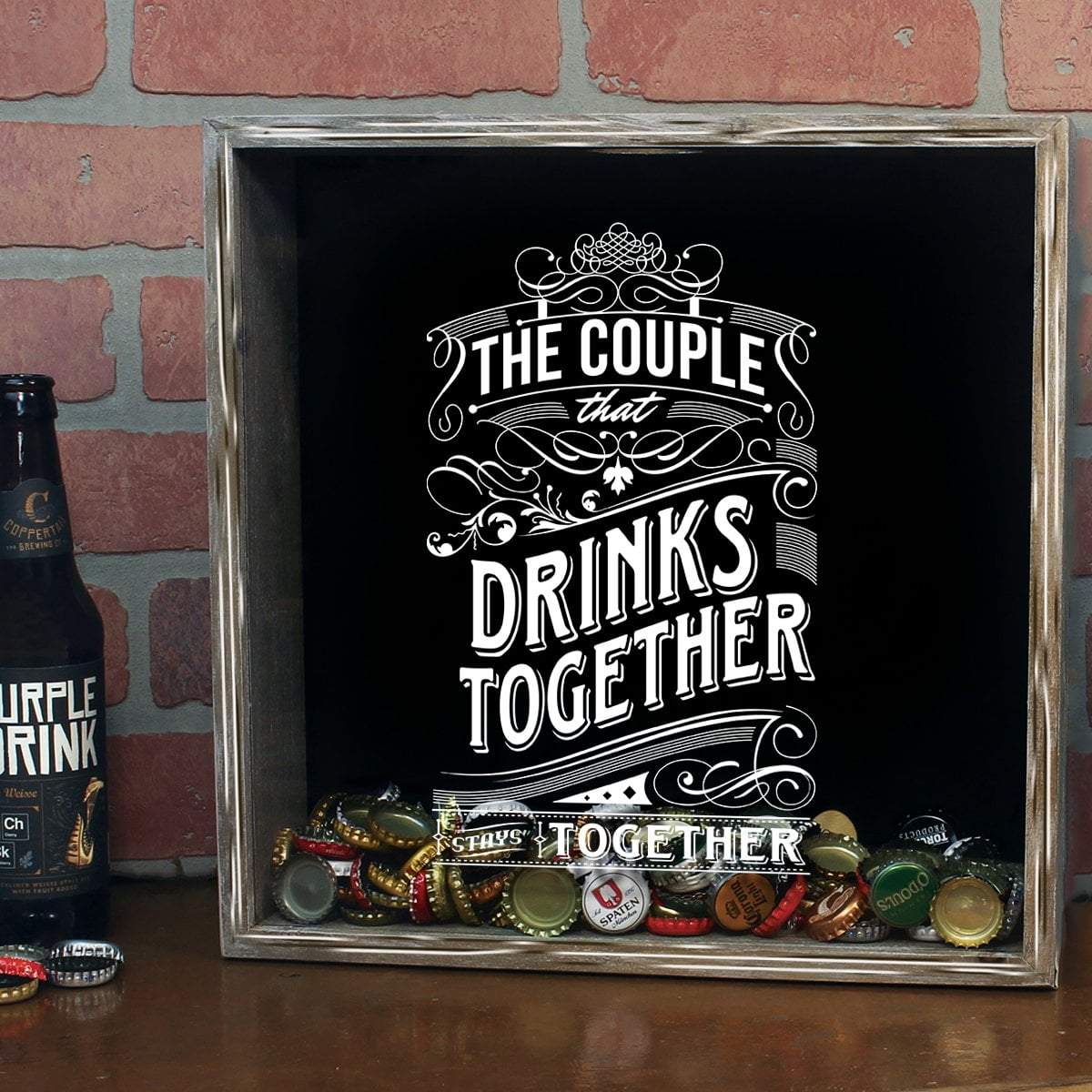 The Couple That Drinks Together Stays Together Shadow Box
