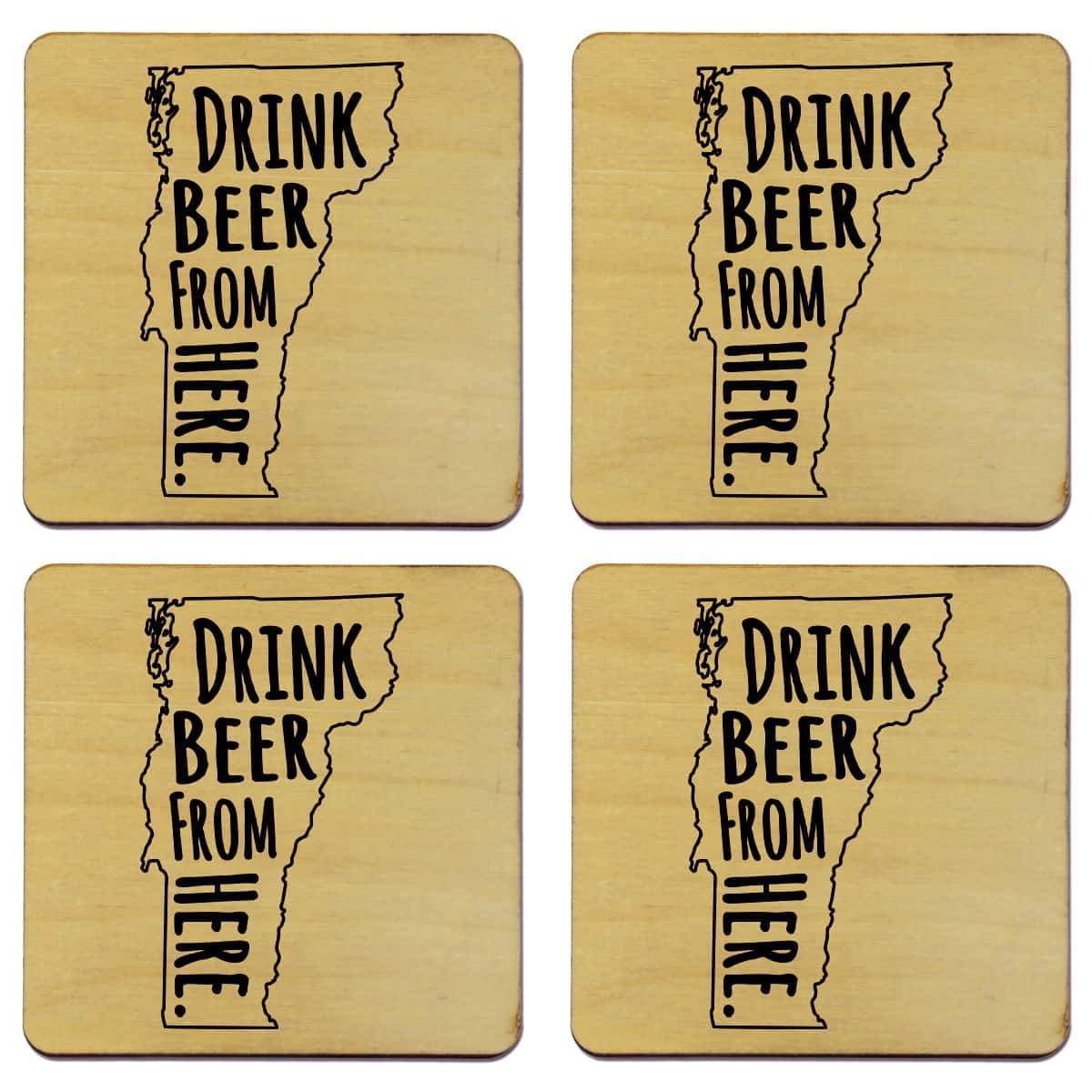 Vermont Drink Beer From Here Coasters