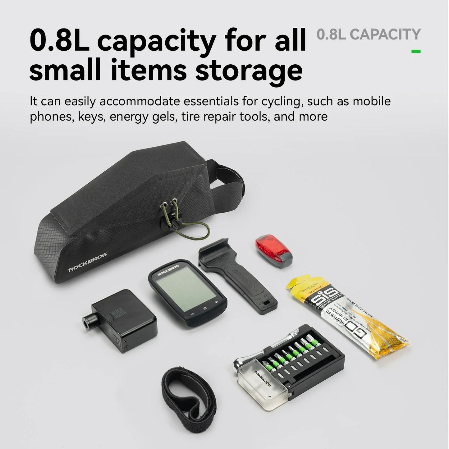 0.8L Slim Bike Top Tube Bag | Water-Resistant