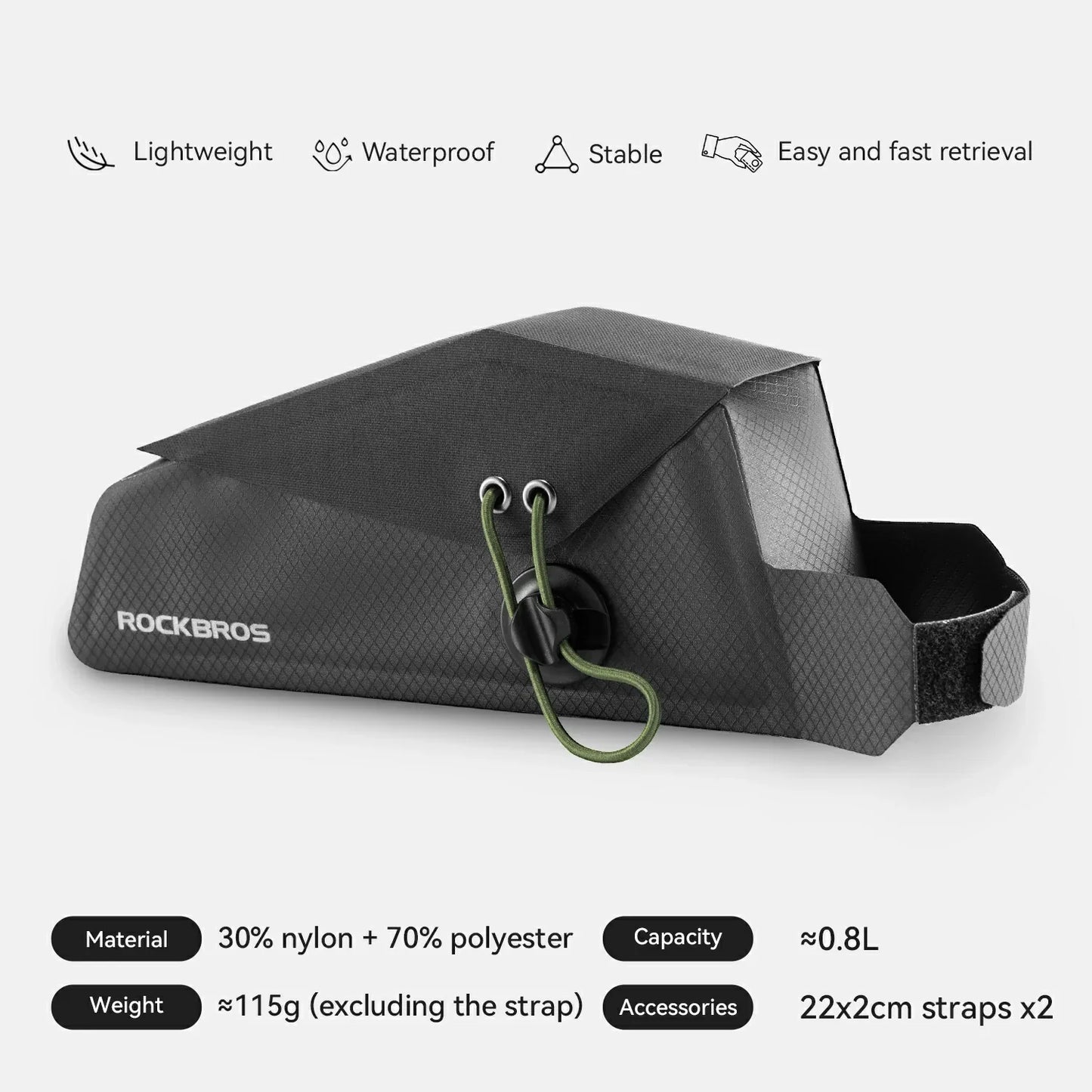 0.8L Slim Bike Top Tube Bag | Water-Resistant