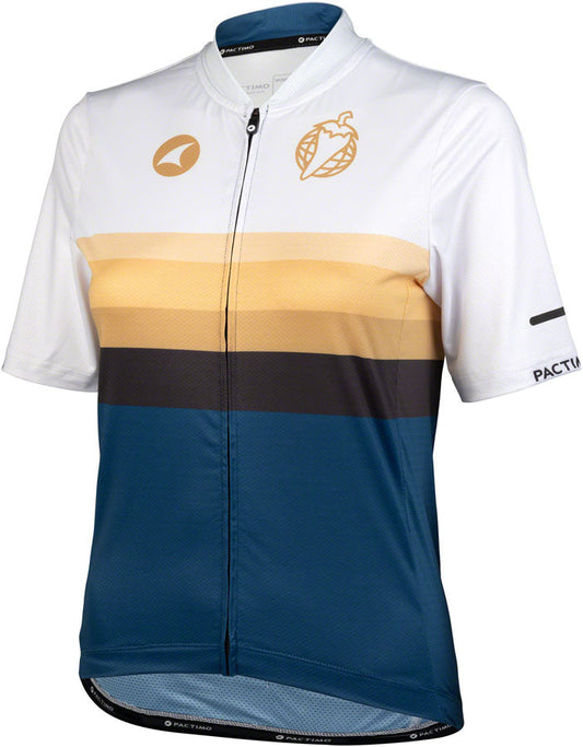 Salsa Latitude Women's Jersey - White Navy Blue Black  w/ Stripes X-Large