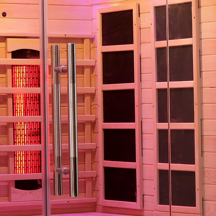 Blisspod | Venetian | Full Spectrum Indoor Premium Canadian Hemlock Low EMF Sauna | 10 Heaters | Chromotherapy & Reflexology | 2 Person