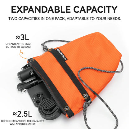 Convertible Bike Front Bag – Expandable Nylon Handlebar  Crossbody Bag
