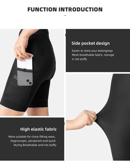【ROAD TO SKY】by ROCKBROS Women's Cycling Shorts in Black