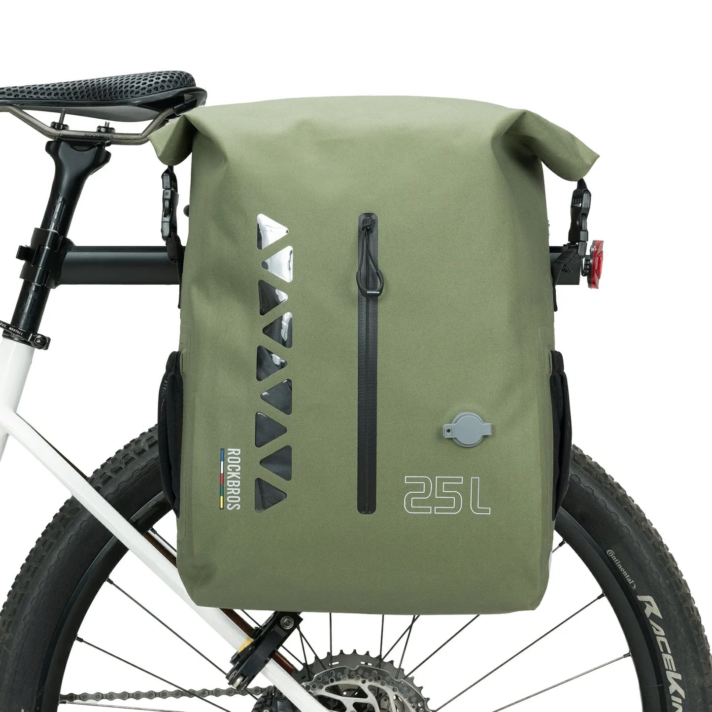 TL-153 25L Seamless 100% Waterproof Bike Panniers Rear Rack Bicycle Bag ROAD TO SKY
