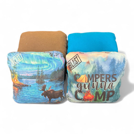 Camping themed cornhole bags