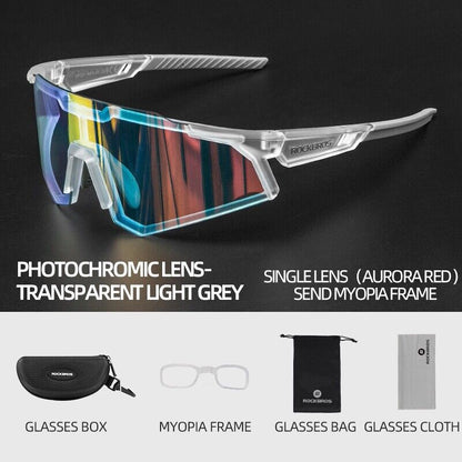 ROCKBROS Photochromic Goggle Cycling Sunglasses Sport Road Mountain Bike Glasses