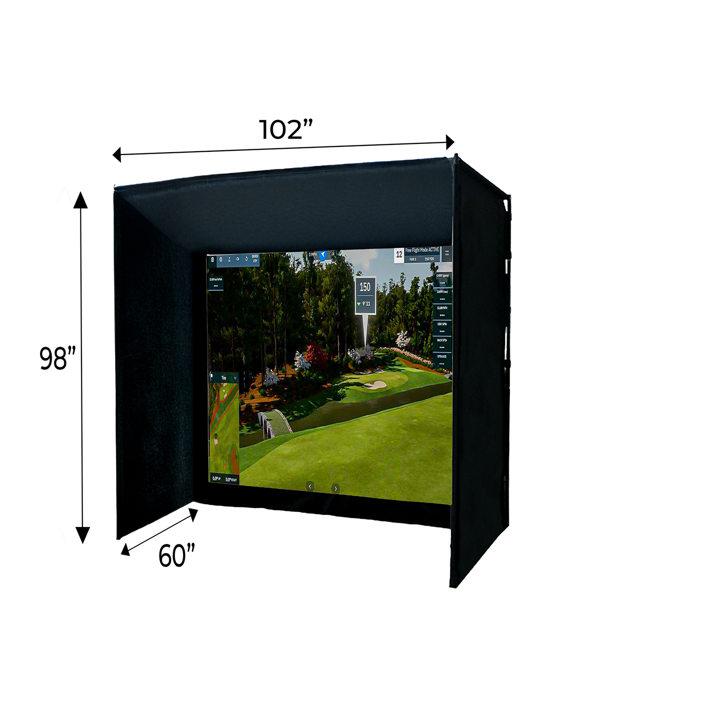 Par 8 Compact Golf Simulator Enclosure by Elite Sim Golf