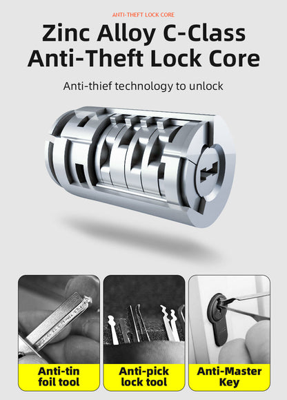 ROCKBROS Motorcycle Bicycle U-Lock Anti-Theft Thickened MTB Bike Lock Alloy Steel 3 Keys