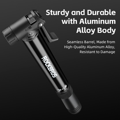 ROCKBROS Bicycle Tire Pump 120PSI MTB Bike Air Inflator Built-in Ratchet Tool