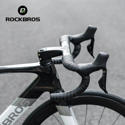 ROCKBROS Silicone PU Bicycle Handlebar Tape Soft Breathable Road Bike Tape Shock-absorption Anti-Slip Gravel Bicycle Handlebar Wrap Drop Bar Belt