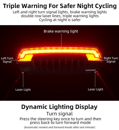 ROCKBROS Bicycle Rear Light with Saddle Fitting & Remote Control LKWD-R1