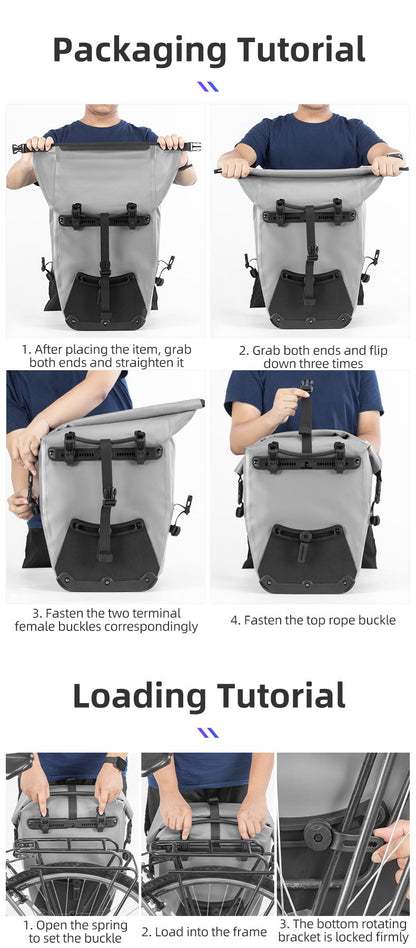 Deluxe Large Capacity Bicycle Saddlebag in Various Colours