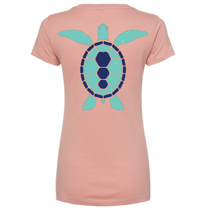 Key West, FL Turtle Women's V-neck Tee