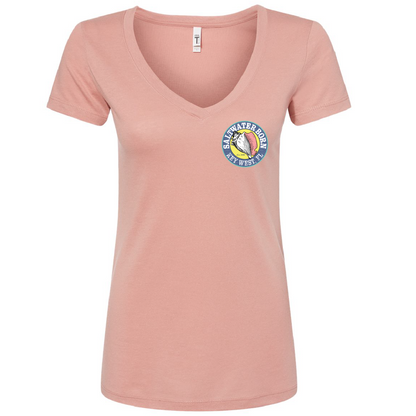 Key West, FL Turtle Women's V-neck Tee