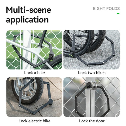 8-Section Folding Combination Bike Lock