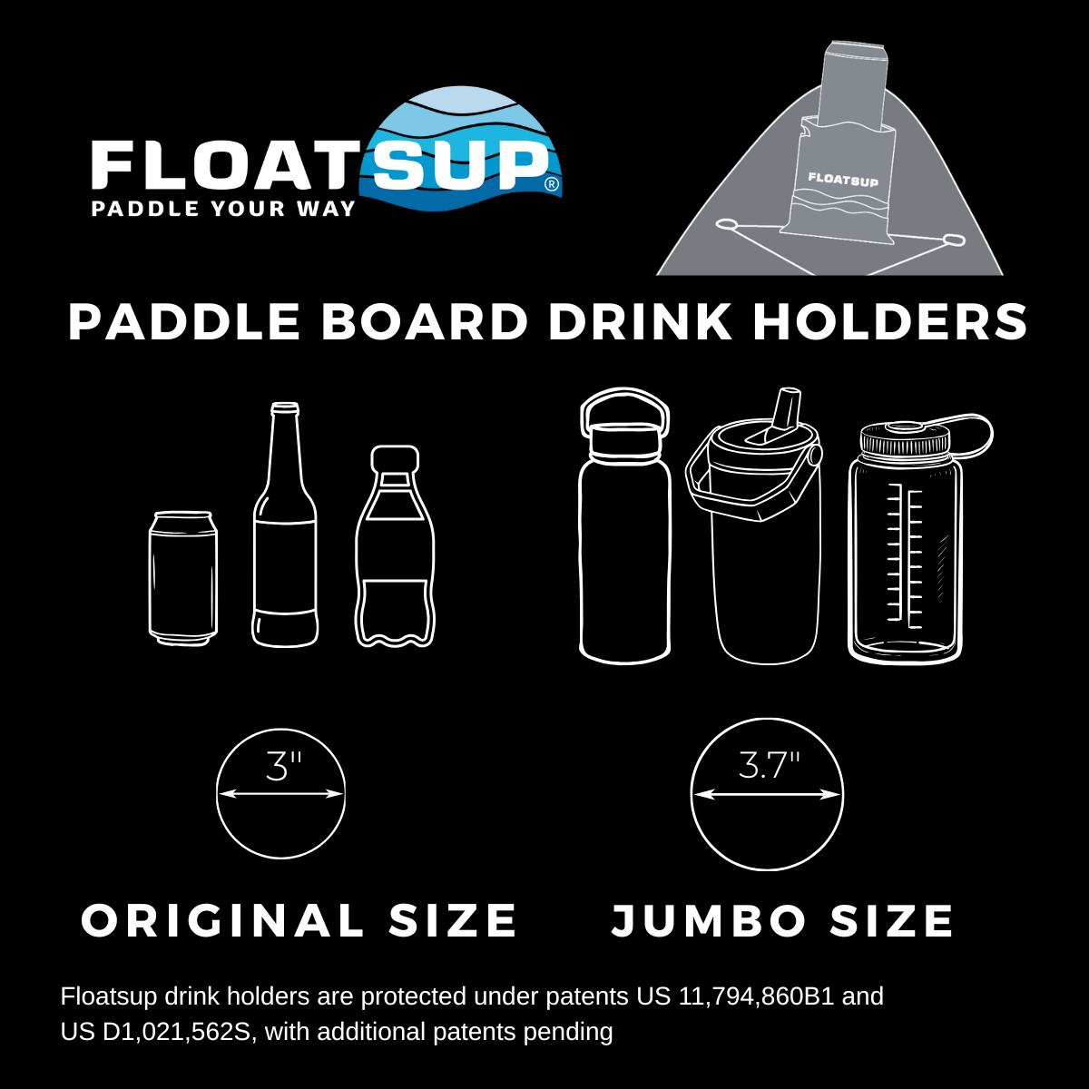 Floatsup® JUMBO Water Bottle Holder