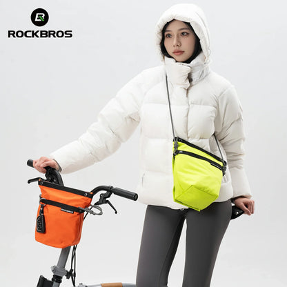 Convertible Bike Front Bag – Expandable Nylon Handlebar  Crossbody Bag