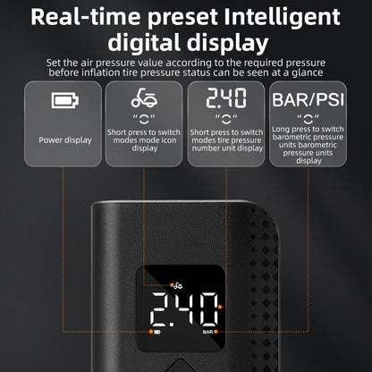ROCKBROS Electric Bike Pump with Intelligent Digital Display
