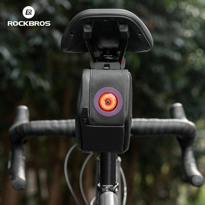 ROCKBROS 3D Shell Saddle Bike Seat Bag with Light Tail