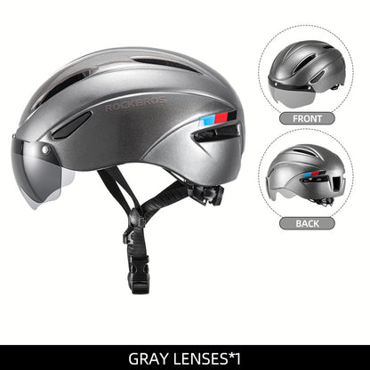ROCKBROS Ultralight Magnetic Goggles Rear Light Cycling Helmet