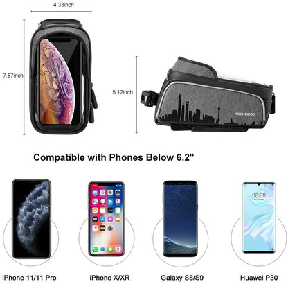 ROCKBROS Mobile Phone Bag Waterproof Touch Screen Fit 6.5in