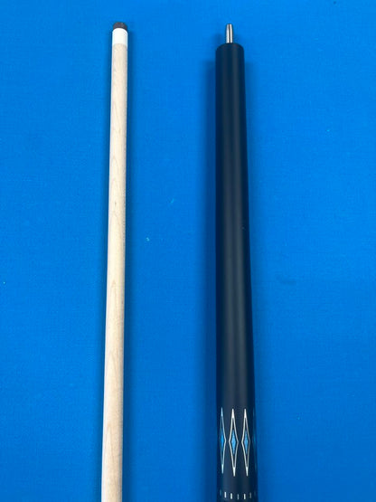 Matte Black, Silver & Blue Crystal Diamonds Design Black Linen Wrap K2