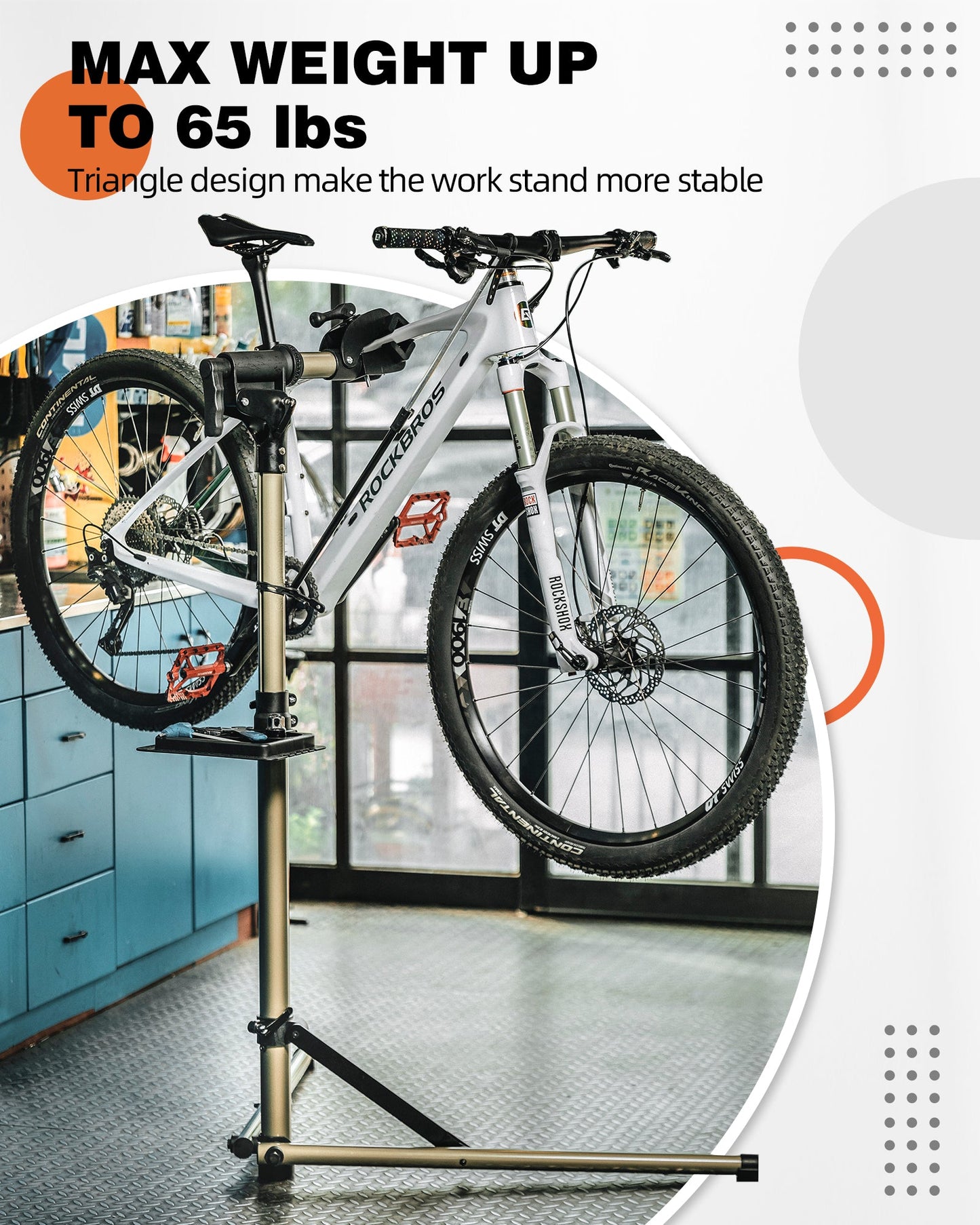ROCKBROS Bike Repair Stand 65 lbs Capacity for Home Mechanic Maintenance