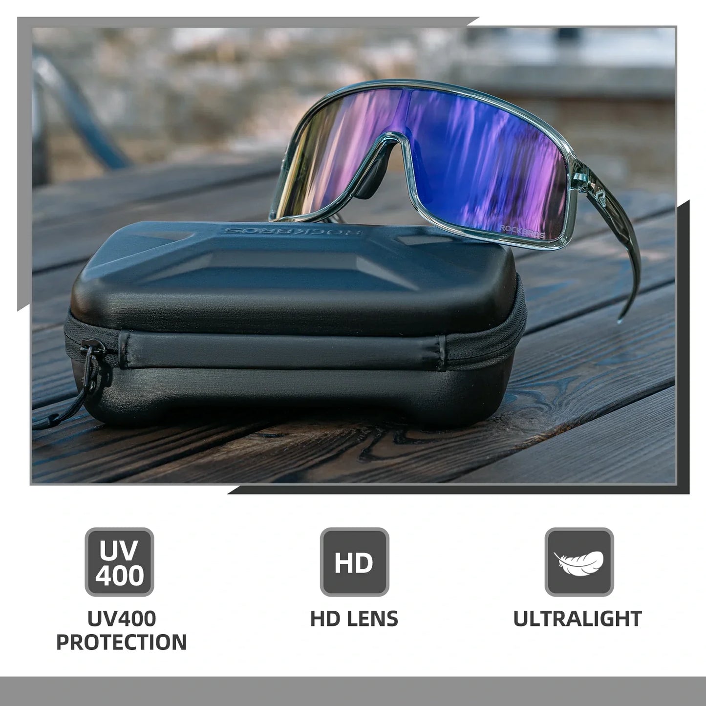 ROCKBROS Cycling Sunglasses Photochromic Polarized Sports Glasses UV400 Unisex