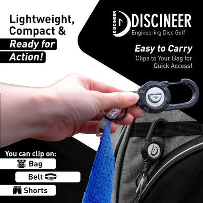 Premium Retractable Waffle Towel & Carabiner - 16" x 16"