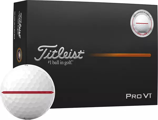 Titleist 2025 Pro V1 Perfomance Alignment Red Line Golf Balls