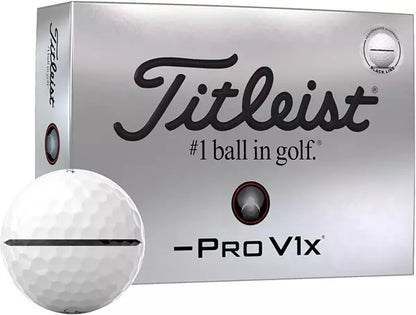 Titleist 2025 Pro V1x Left Dash Performance Alignment Black Golf Balls