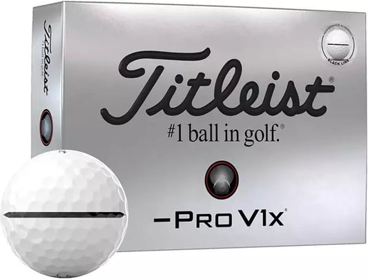 Titleist 2025 Pro V1x Left Dash Performance Alignment Black Golf Balls