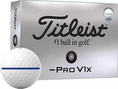 Titleist 2025 Pro V1x Left Dash Blue Performance Alignment Golf Balls