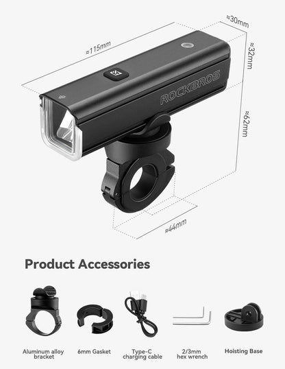 ROCKBROS Smart Sensor Bike Headlight RHL1500
