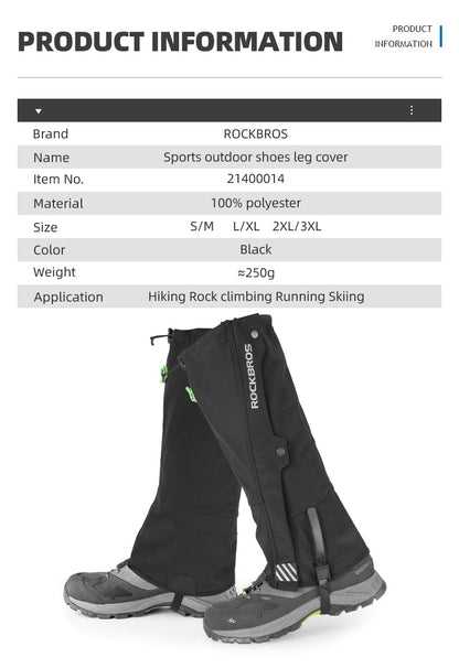 Snow Boot Leg Gaiters Waterproof