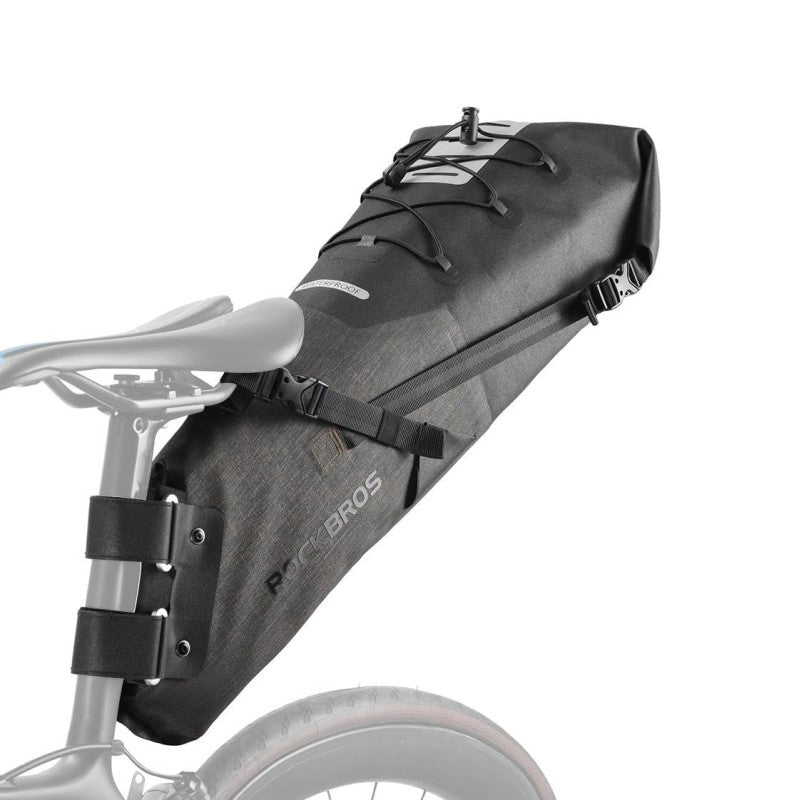 ROCKBROS Waterproof Bikepacking Saddle Bag 14L Adjustable Capacity Easy Install