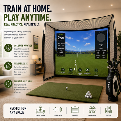 Golf Range Cage with Impact Screen – 10 × 8 × 5 ft