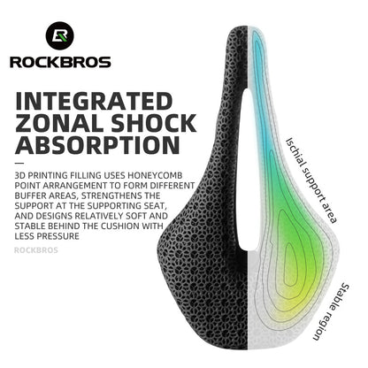 ROCKBROS 3D Printed Shock Absorption Bicycle Saddle - Lightweight